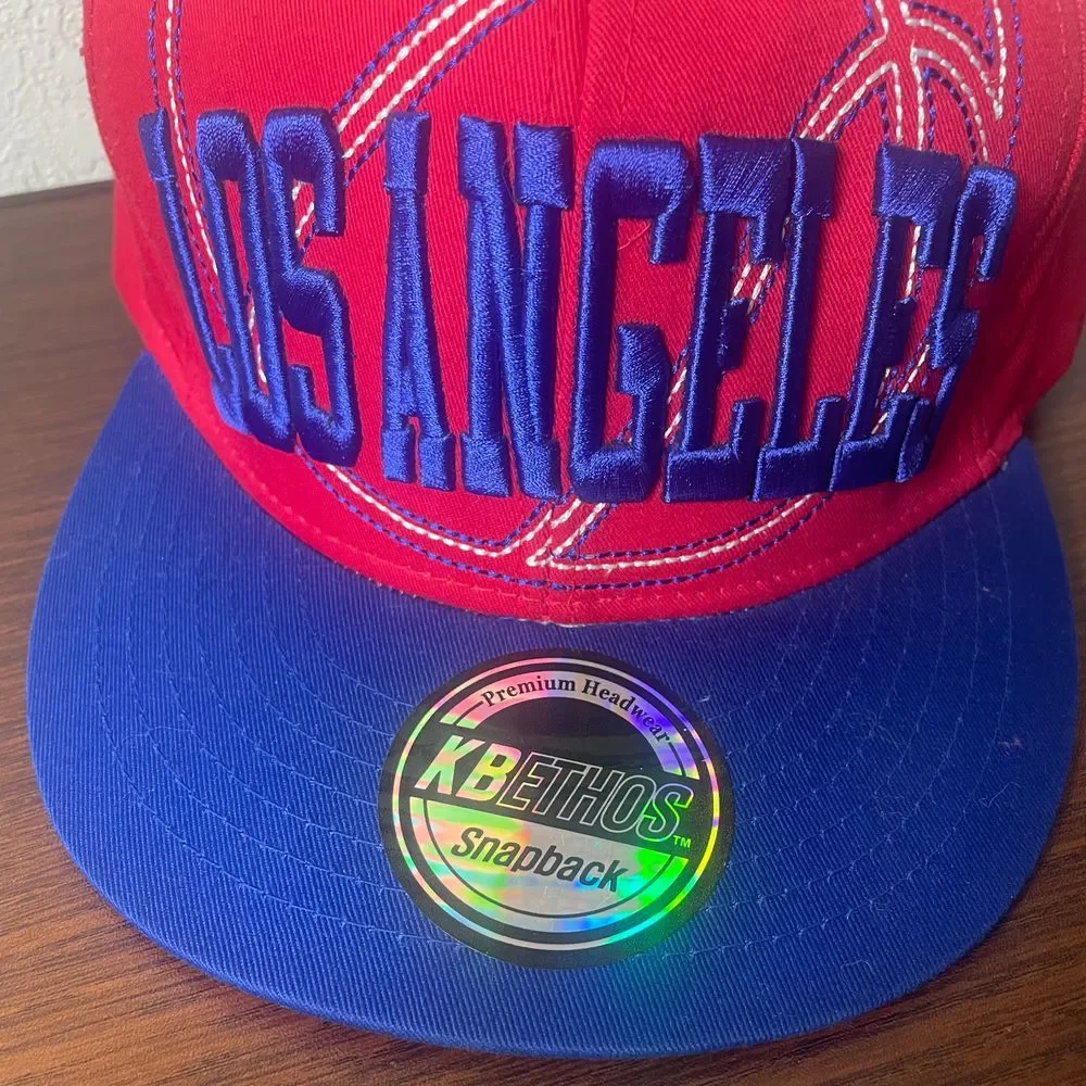 Los Angeles basketball Clippers structured SnapBack red blue cap‎ hat streetwear